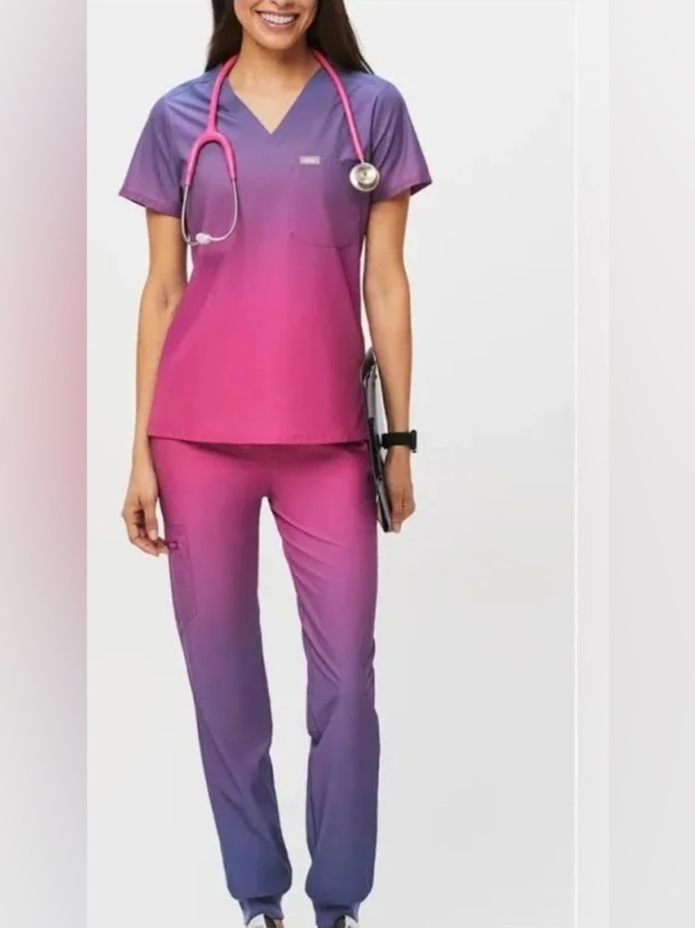 Figs Limited Edition FREEx Sunset Scrub Set Catarina Top Zamora Jogger Ombré